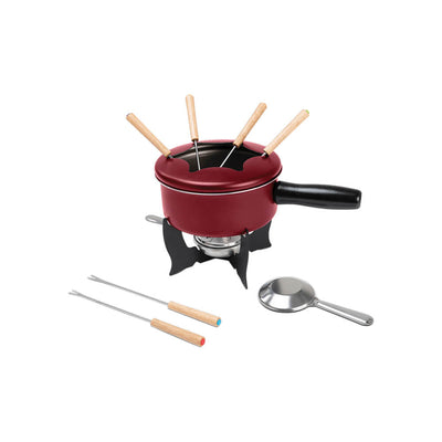 Conjunto para fondue Brinox 10 peças Borgonha vinho