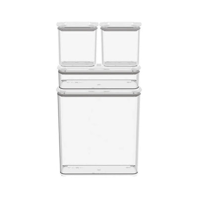 Conjunto de potes herméticos retangulares Coza Modo cristal 4 peç