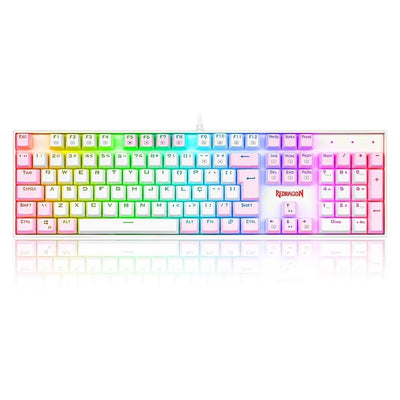 Teclado mecanico gamer Redragon K551WP mitra branco switch azul