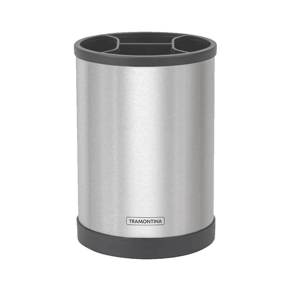 Porta-utensílios giratório Tramontina em aço inox