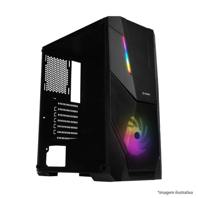 Gabinete gamer Fortrek Black Hawk MidTower RGB preto