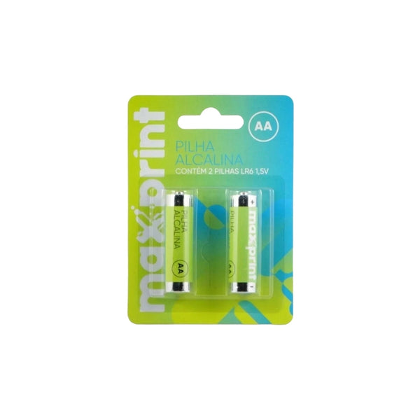Pilha Alcalina Maxprint AA 1,5V c/2 -756339