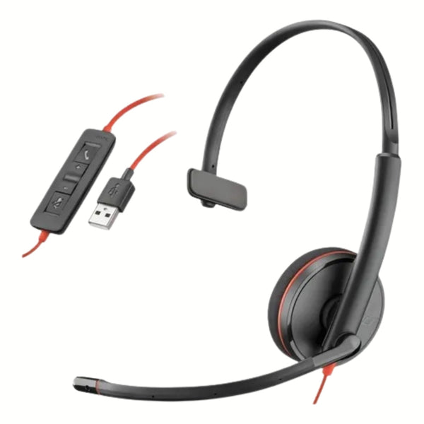 FONE DE OUVIDO COM MICROFONE POLY BLACKWIRE C3210 MONO USB-C/A -8