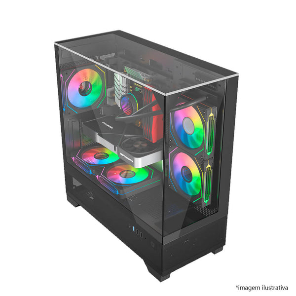 Gabinete gamer Liketec Mahal Dark vidro matx