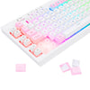 TECLADO MEMBRANA GAMER REDRAGON K512WP SHIVA RGB BRANCO COM ROSA