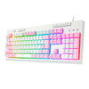 TECLADO MEMBRANA GAMER REDRAGON K512WP SHIVA RGB BRANCO COM ROSA