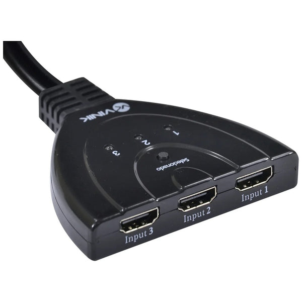 Switch HDMI Vinik 3 Entradas 1 Saída 1.3 3D 1080p