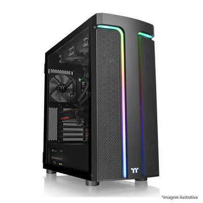 Gabinete gamer Thermaltake H590 TG ARGB mid tower vidro preto