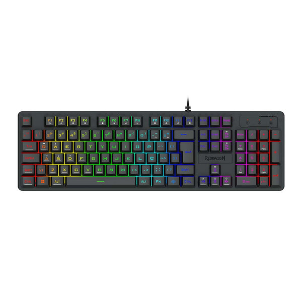 Teclado membrana gamer Redragon Netherbane K521-R - preto