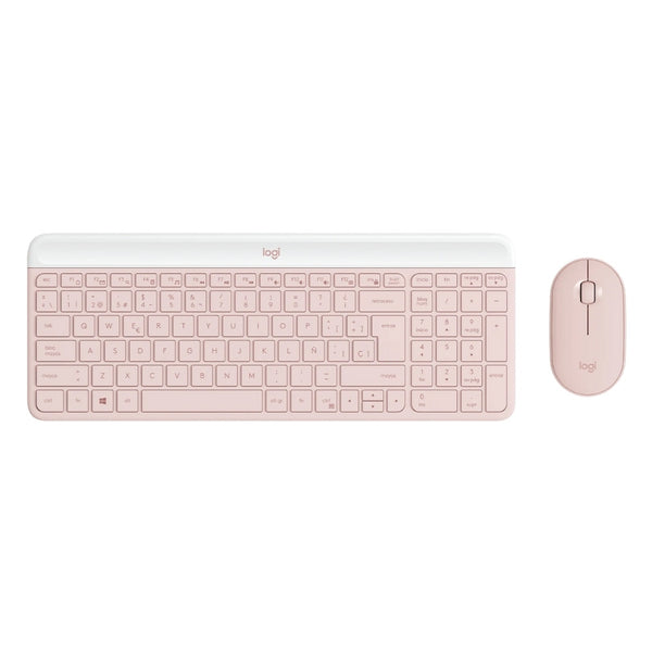 Kit teclado e mouse sem fio Logitech MK470 rosa 920-011313