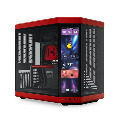Gabinete gamer HYTE Y70 Touch Infinite Black Cherry - com tela to