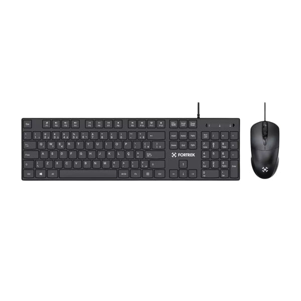 KIT TECLADO E MOUSE C/FIO FORTREK C13 PRETO