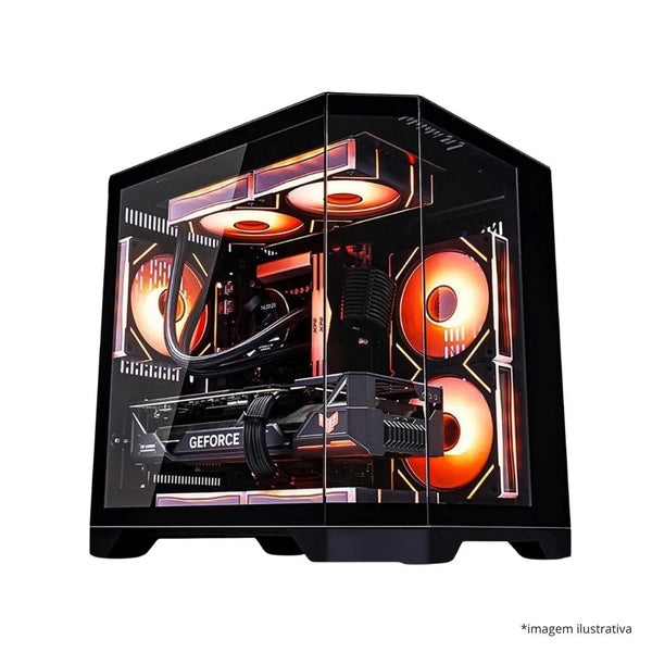 Gabinete gamer Liketec Impossible Dark preto (sem fan)