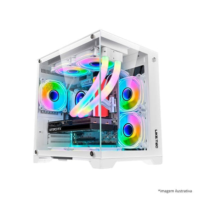 Gabinete gamer Liketec Cubo Mad Rock Snow (4 fans inclusas)
