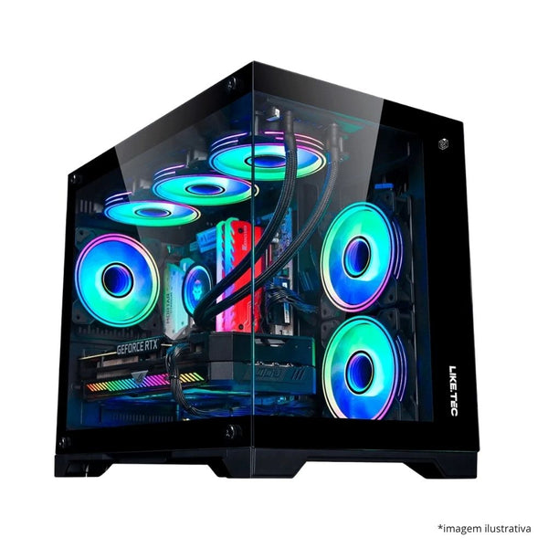 Gabinete gamer Liketec Cubo Mad Rock Dark (sem fan)