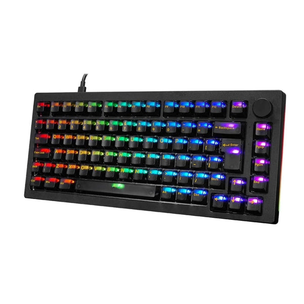 Teclado Gamer Akko 5075S ABNT2 Preto Switch Cream Yellow