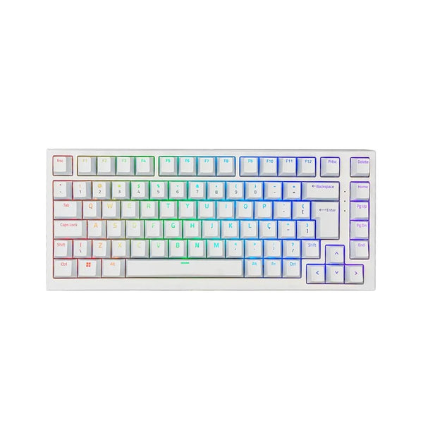 Teclado Gamer Akko MG75 ABNT2 Branco Switch Silver V3 Pro