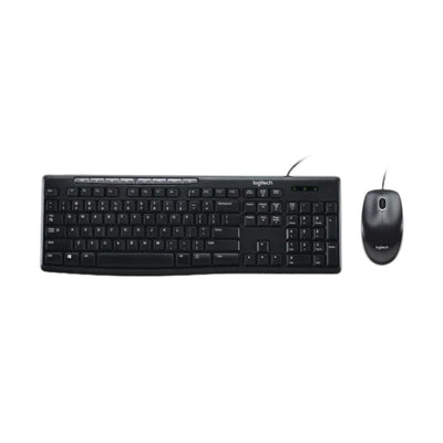 Kit Teclado/Mouse C/Fio Logitech Mk200 Usb Preto