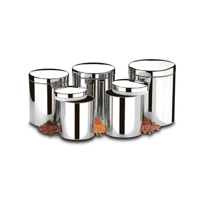 Jogo de Potes Brinox c/ tampa e visor 5pcs - 2125/101