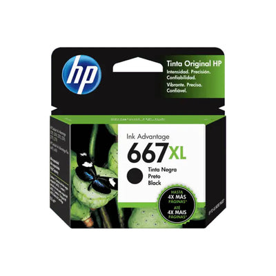 Cartucho de Tinta HP 667XL Preto Original 3YM81AL
