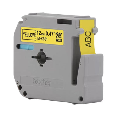 FITA BROTHER MK631 P/ROTULADOR PT80 12MM PRETO SOBRE AMARELO