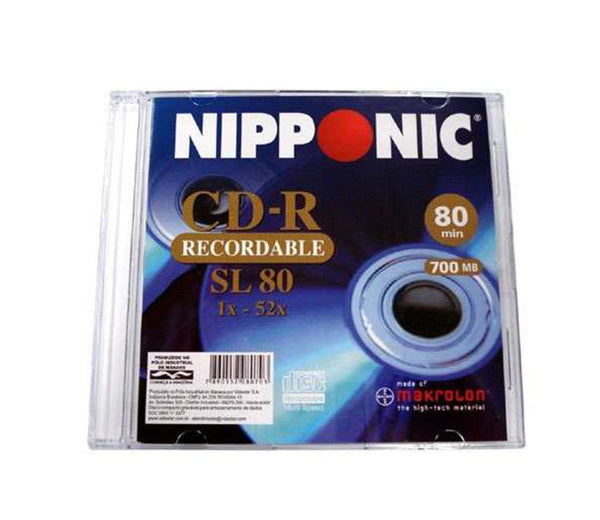 CD-R VIRGEM NIPPONIC 80 MINUTOS SLIM