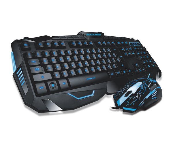 Kit teclado e mouse gamer Multilaser Lightning TC195