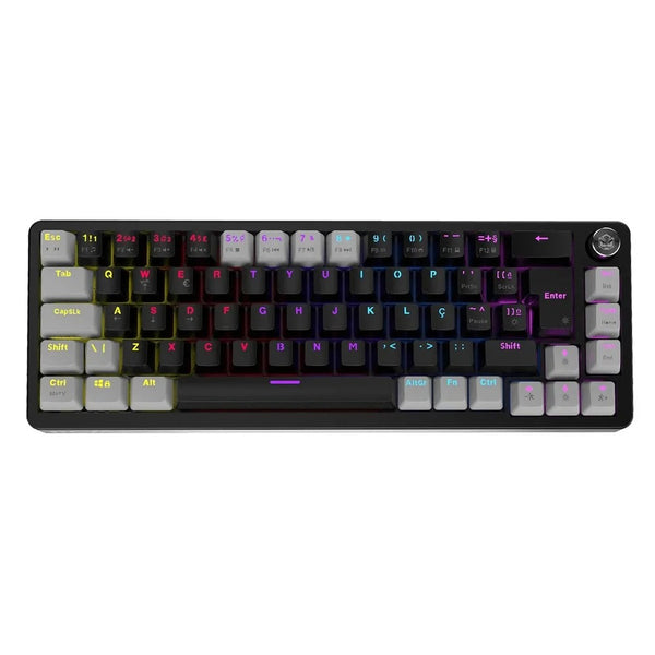 Teclado Mecânico 65% PCYES Mecka Black Vulcan Switch Red