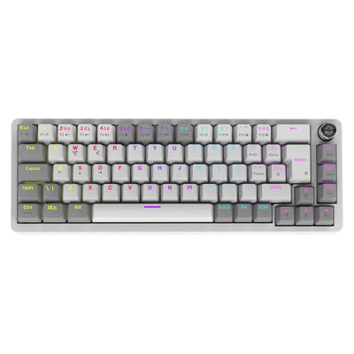 Teclado Mecânico 65% PCYES Mecka White Ghost Switch Blue