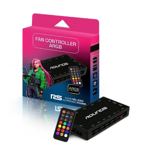 Controladora Round5 para Fans 6x PWM e 7x ARGB 5V com Controle