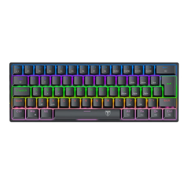 Teclado Mecânico Gamer T-Dagger Arena Pro 60% Rainbow Preto ABNT2