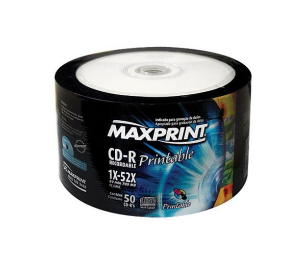 CD-R VIRGEM IMPRIMÍVEL 80 MINUTOS MAXPRINT S/CX -50605-1