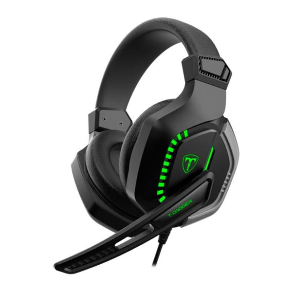 Headset Gamer T-Dagger Eiger T-TRHG208 Preto 50mm LED Verde