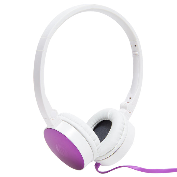 Fone de ouvido dobrável com microfone HP H2800 roxo