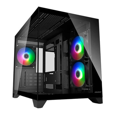 Gabinete Gamer Cougar FV150 Mini RGB Preto Micro-ATX com Vidro