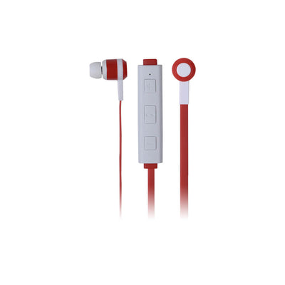 Fone de ouvido Maxprint Freedom Bluetooth branco com vermelho sem
