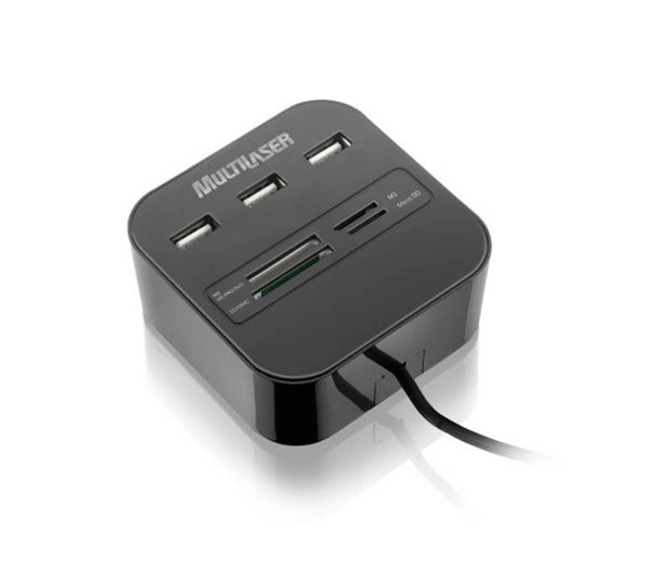 Hub Multilaser USB 3 portas e leitor de cartão universal 2.0