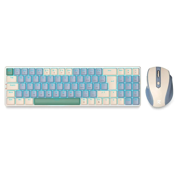 KIT GAMER REDRAGON TECLADO/MOUSE BS-8772 AZUL E CREME