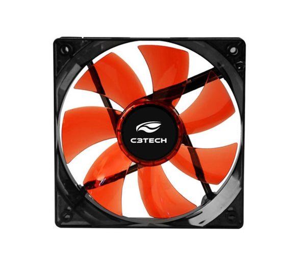 MICROVENTILADOR C3TECH 12CM STORM F7-L100 RD LED VERMELHO
