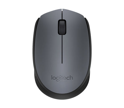 Mouse sem fio Logitech M170 cinza com preto
