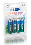 Pilha Alcalina AA 1,5V Elgin Cartela com 4 Unidades 82153