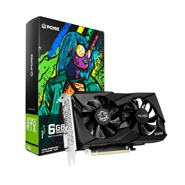 Placa de Vídeo PCYes GeForce RTX 3050 Projeto Edge 6GB GDDR6