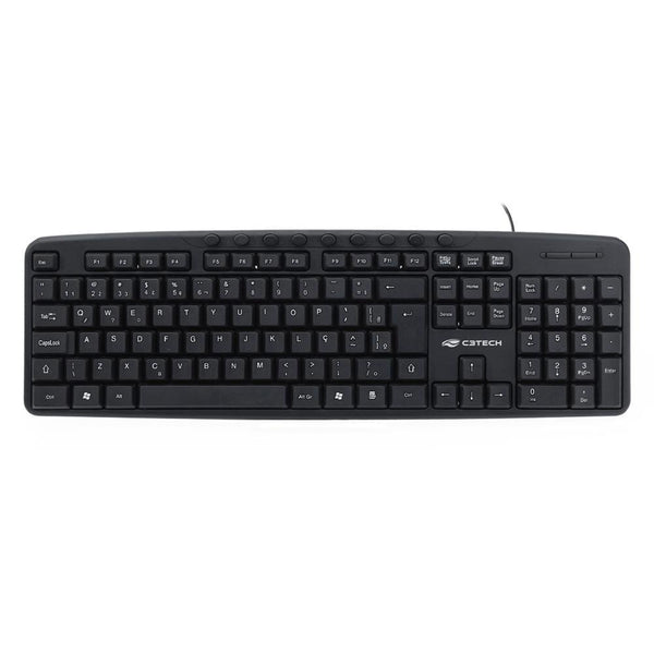 Teclado USB Multimídia KB-M40BK Preto C3Tech