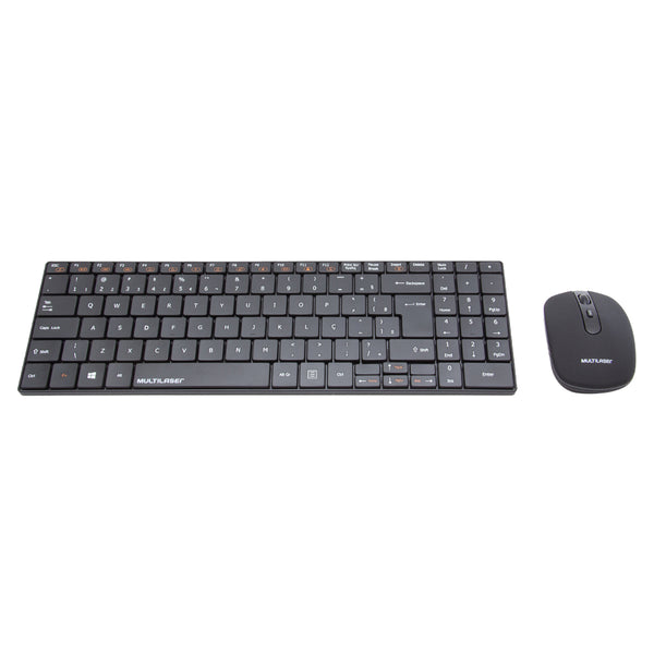 Teclado e Mouse sem Fio Combo Slim 2.4 GHZ TC202 Multilaser
