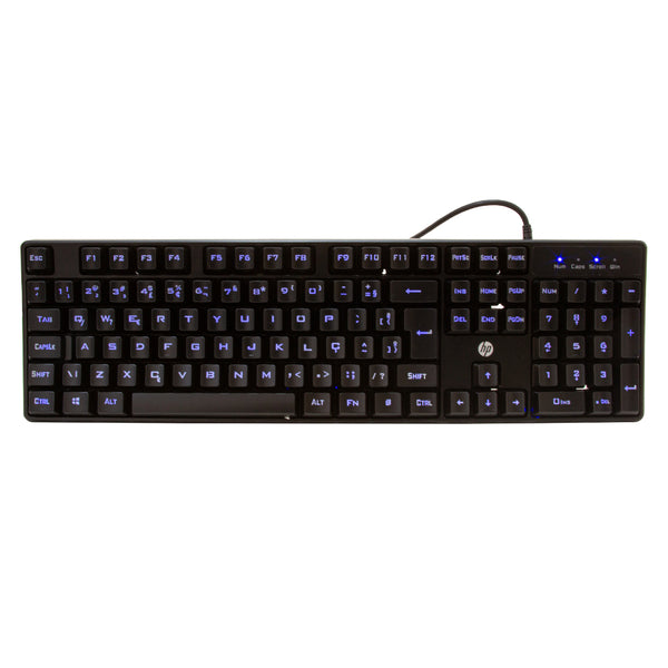 Teclado Gamer HP K300 Preto Com Led Azul