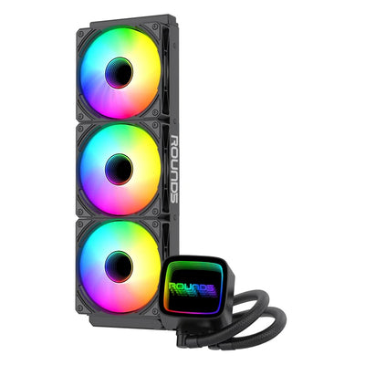 Water Cooler Round5 Eurus ARGB 360mm Preto - R5-WC-EURUS-360B-223