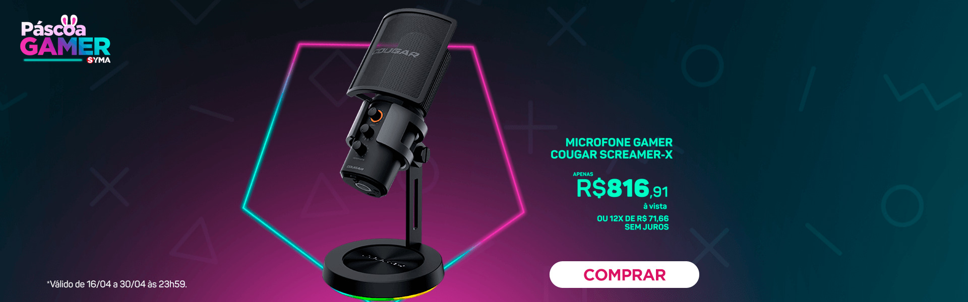 MICROFONE GAMER PASCOA 2025