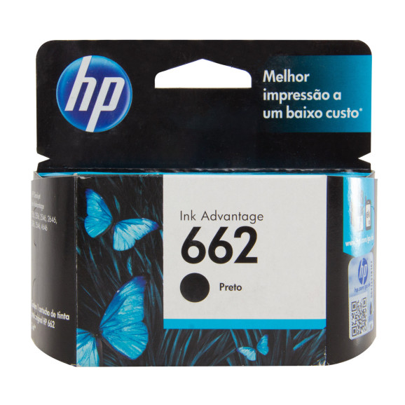 Embalagem preta com detalhes Azul Cartucho Da HP