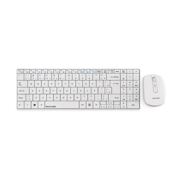 Kit teclado e mouse sem fio Multilaser branco TC203