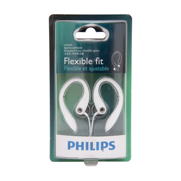 Visão Frontal da Caixa do Fone de ouvido Philips SHS3300WT/10 Flexible Fit Branco